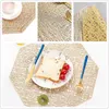 Table Mats 2-6pcs Placemat Coasters Octagonal Gold Placemats For Waterproof Non Slip Pad Decoration Kitchen Accessories