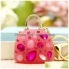 Schlüsselanhänger Lippenstift Ketten Kristall Strass Auto Schlüsselanhänger Halter Frauen Mode Schlüsselanhänger Zubehör Schmuck Tasche Anhänger Charms für DH1Q6