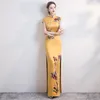 Etnisk kläder sommar elegant förbättra qipao kvinnor utsökta applikationer kinesisk klänning sexig smal nyhet long cheongsam vintage orientalisk