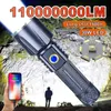 Flashlights Torches 110000000Lm High Power LED zaklampen Zelfverdediging Torch oplaadbaar licht Outdoor verlichting 1500m jachtcamping zaklamp 0109