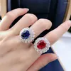 Anelli di nozze Fashion 925 Sterling Silver Ring Inlay ad alto carbone 5ct gemma gemma creata gioielli con fidanzamento diamantato