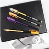 Jel Pens Neon Renk Yaratıcı Metal Renkli Kalem 12/16/24/36/48 Renkler Nötr Süper Düz Boyama Kitapları Dergiler Graffiti