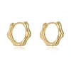 Hoop Earrings 1Pair Matte Gold Metal Color Bamboo For Women Simple Elegant Warping Small Round Circle Jewelry E349