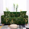 Chair Covers Living Room Sofa Upholstery Cover Geometric Marble Leaf Elastic Armrest 3 Seater