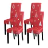Pokrywa krzesełka okładka świąteczna 2/4/6 PCS Zestaw świąteczne do jadalni spandeks elastyczne slipcover funta de silla