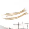 Orecchini pendenti nappa lunga con strass color oro per donna 2023 orecchini a catena da sposa in cristallo accessori per gioielli lampadario