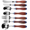 Ensembles de vaisselle Sour Twig Poignée Couverts En Acier Inoxydable Couteaux Fourchettes Cuillères À Café Couverts Cuisine Dîner Vaisselle