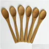 Spoons 13 Cm Wooden Spoon Jam Coffee Baby Honey Bamboo Mini Kitchen Stir Seasoning Tool Drop Delivery Home Garden Dining Bar Flatware Dhpqn