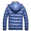 JACETAS DE MENINO CHEGA DE VIRVALMENT MEN MEN MEN SOLID CAPHED MANAGEM LONGO ZIP UP POCKET Down Jacket Casas acolchoadas por atacado Drop 230107