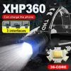 懐中電灯トーチが最も明るいLEDフィッシングヘッドランプXHP360充電式ヘッドライトヘッドトーチ18650防水ヘッド懐中電灯ワークキャンプキャンプヘッドランプ0109