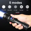 Flashlights Torches 12000000Lumen High Power Led Flashlights XHP160 USB Rechargeable Lamps Flash Torch Tactical Flashlight LED Flashlight Hand Light 0109