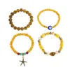 Bracelets de link Bohemian Acrílico Bulbante de pulseira de contas para mulheres charme de estrelas do mar de jóias Pulseiras Presente de aniversário