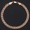 Bracelets à maillons Bracelet femme chaîne vénitienne remplie d'or rose clair pour femme 5mm 18-23cm GB428