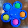 Funny Pops Finger Toys Push Bubble Fidget Toy Spinner Squeeze Sensory Anti Stress Spinning Hand Spinners Kids Gift 1304