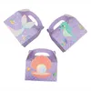 Sac de friandises personnalisé queue de sirène sous les sacs de goodies sur le thème de la mer petite boîte de gâteaux de bonbons de fête d'anniversaire de petite sirène petits cadeaux pour les invités A378