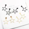 Dangle Earrings Korean Of Hollow Five-pointed Star Exaggerated Big No Ear Hole Party Accessories Wholesale X217 & Chandelier