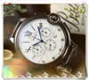 full functional quartz fashion men stopwatch watches 43mm auto date genuine leather butterfly buckle dress designer watch wholesale male gifts wristwatch