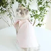 Собачья одежда трехцветная мягкая юбка платья для домашних животных весенняя хлопчатобумажная одежда для собак кошки плюшевая одежда