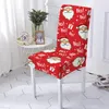 Chair Covers Elastic Dining Room Christmas Festival Slipcover Strech For Kitchen Stools Home Party Decor Seat Protector