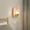 Wall Lamp QIBOMEI Nordic LED Wood Lamps Bedroom Bedside Living Room Indoor Lighting Lights Sconce Aisle Kitchen Home Decor Fixtures