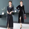 Abiti casual CHUNLI Large Size 2023 Plus Velluto spesso Cheongsam femminile inverno caldo abito in stile cinese con linguetta dorata