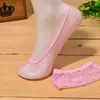 Women Socks & Hosiery Girls Sock Female Invisible Socket Slippers Shallow Mouth Summer Thin Lace Ankle Heal Short Candy Color