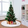 Christmas Decorations 2023 Merry Tree Skirt Plush Faux Fur Xmas Carpet Cover Rug Home Ornament Year Navidad Decor White