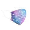 Maschere per feste 50Pcs Dhs Ship Fashion Colorf Mesh Designer Face Mask Bling Diamond Rhinestone Grid Net Sexy Hollow Riutilizzabile Drop Deliv Dhrzr