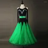 Сцена носить зеленое платье для бального зала Женщина вальс платья танцевальная одежда Стандартные костюмы