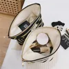 DHl50pcs Cosmetic Bags Women Canvas Black Khaki Prints Large Capacity Travel Wash Storage Bag Mix Color