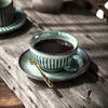 Xícaras pires de café nórdico xícara de café com colher home retro tarde prato de chá com leite de cerâmica de cerâmica porcelana britânica