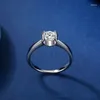Wedding Rings Silver Color Plated Platinum Simulation Moissanite Zircon Ring Couple Light Luxury Proposal Jewelry Birthday Gift