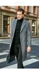 Men's Wool Blends Fashion Personality Long Coat Slim Fitting Dress Lengthened Japanese and Korean Casual Jacket Thick Woolen 230107