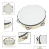 Party Favor Drum 6 Inches Tambourine Bell Hand Held Birch Metal Jingles Kids School Musical Toy Ktv Percussion Sxjun27 Drop Delivery Dh89W