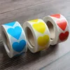 Gift Wrap Blank Heart Sticker 500 Pcs Per Roll Multi Colors Card Greeting Seal Labels Package Decoration