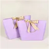 Gift Wrap 10Pcs Large Size Box Packaging Gold Handle Paper Bags Kraft With Handles Wedding Baby Shower Birthday Party 220331 Drop De Dhnzv