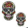 Sewing Notions Tools Low Price Custom Sugar Skl Calavera Embroidered Ironon Skeleton Day Of The Dead Emblem Drop Delivery Apparel Dhkwz