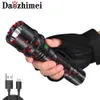 Flashlights Torches XHP70 Super Powerful LED Flashlight USB rechargable Tactical Torch Lamp Waterproof Hunting fishing Lantern Use 26650 Battery 0109