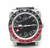 Super Factory Top Edition BR03-93 GMT 42mm ETA 2836 Movimento autom￡tico BLK/RED SS/LE Black Tang Buckle Black/Red Sapphire Sapphire Crystal Watches