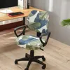 Chair Covers Printed Office Computer Cover 36 Color Spandex Split Seat Slipcover Universal Home Anti-dust Armchair Cushion