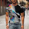 Heren t shirts 2023 zomer kleding t-shirt grappige graffiti 3d printing mannen en vrouwen feest toppaar stretch oversized set