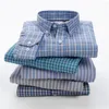 Camicie casual maschile plus size 8xl 9xl 10xl camicia a maniche lunghe autunnali da uomo Business Classic Plaid 14 Color Opzioni