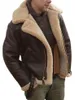 Odzież męska jesienno-zimowa skórzana kurtka futro jednoczęściowy męski płaszcz zagęszczony średniej długości skórzane kurtki europejskie