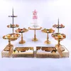 Forniture festive Altra festa 1pcs Oro Argento Stile europeo Cristallo Metallo Cupcake Supporto per torta nuziale Rack Set Display per festeVassoioAltro Altro