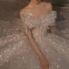 2023 Dubai Luxus eine Linie Brautkleider mit Pailletten Plus Size Kapelle Zug Schatz Vestido de Novia Applizierte Brautkleider nach Maß