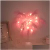 عناصر الجدة ريشة طاولة ريشة مصباح دي تشيفيت USB/AA البطارية Power DIY Creative Fairy Light Wedding Bedroom Decor