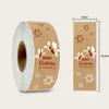 Presentförpackning 150 st/rulla kraftpapper julförpackningsetiketter för kuvertkort som lindar bakning dekoration glada klistermärken