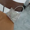 Evening bag Vintage Handmade Weave Beads Ladies Handbag Fashion Silver Color Shi