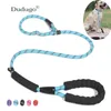 Hundhalsar Träning Leash 5 Color Nylon Basic Rope Medium Stora hundar som går stor krage Hållbar Lätt att kontrollera justerbar labrador