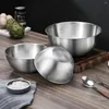 Bowls 1.2/1.8/2.5L 304 Stainless Steel Solid Kitchen Storage Set Anti-scalding Salad Mixing For Soup